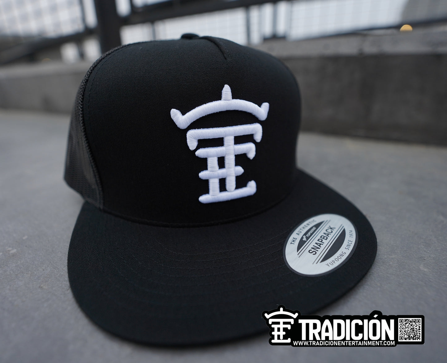 Black and White TE Brand Hat