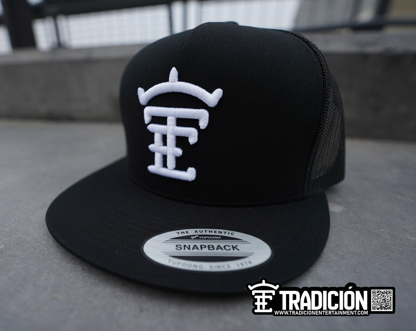 Black and White TE Brand Hat